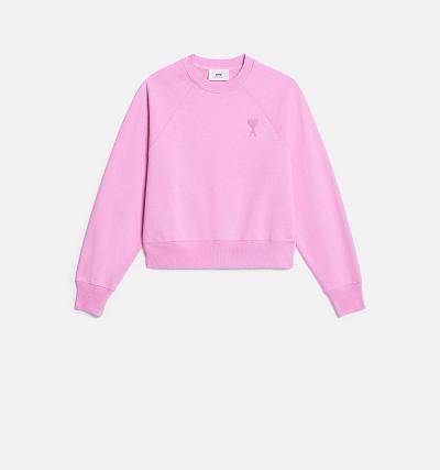 Ami Paris Ami de Coeur Crewneck Sweatshirts Pink | ami_US280
