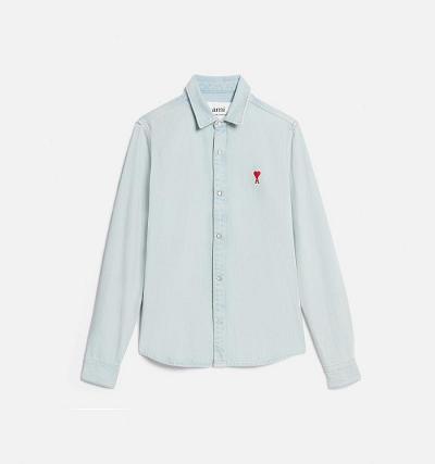 Ami Paris Ami de Coeur Denim Light Blue | ami_US467