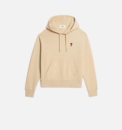 Ami Paris Ami de Coeur Hoodies Beige | ami_US361