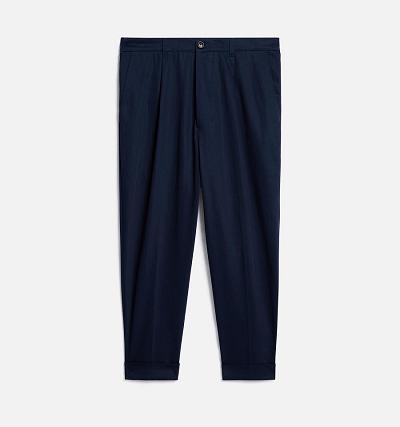 Ami Paris Carrot Oversized Pants Navy | ami_US564