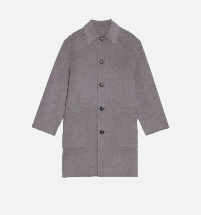 Ami Paris Double Face With Patch Pockets Coats Grey | ami_US231