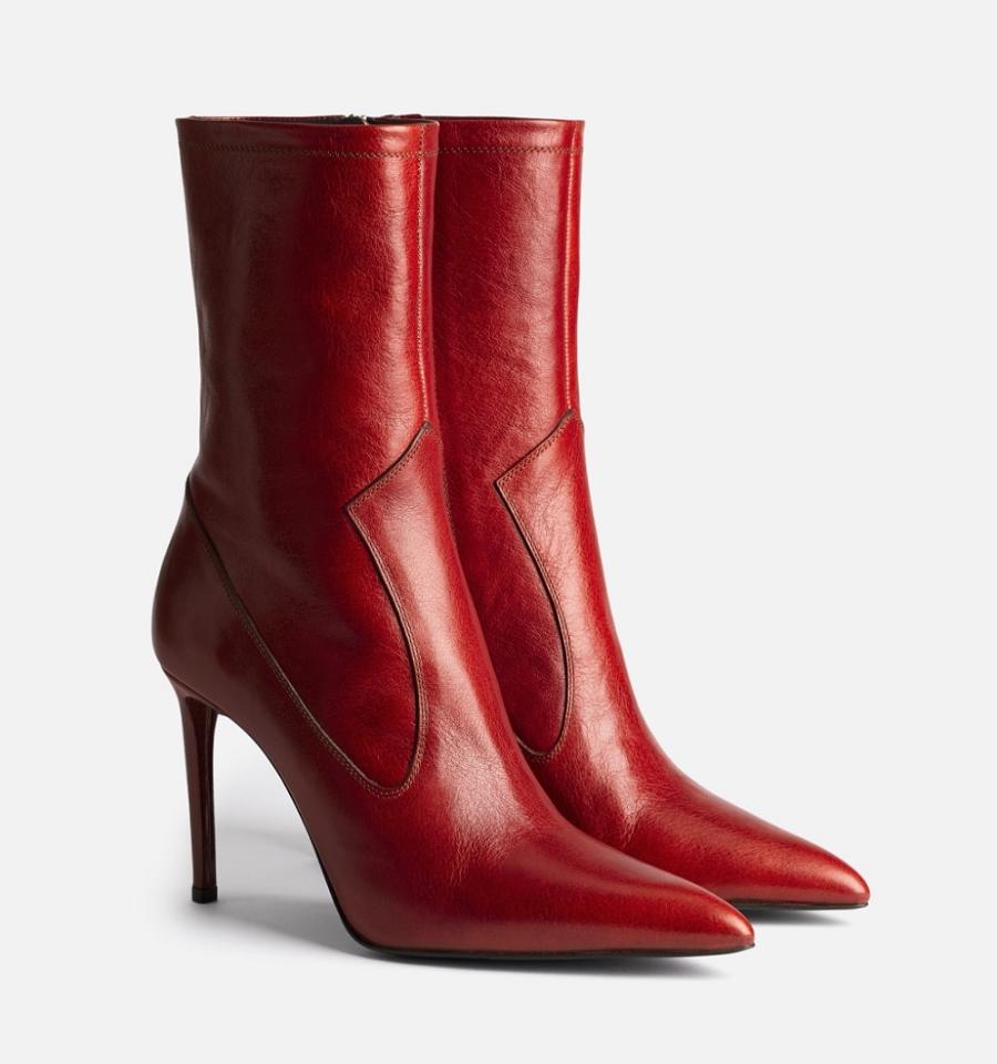 Ami Paris 9 Cm Heel Boots Red | ami_US404