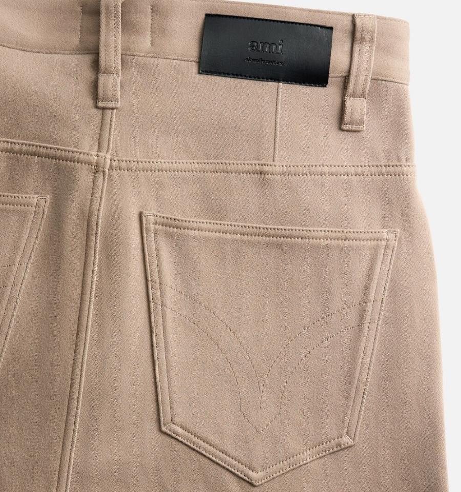 Ami Paris Alex Fit Shorts Khaki | ami_US445