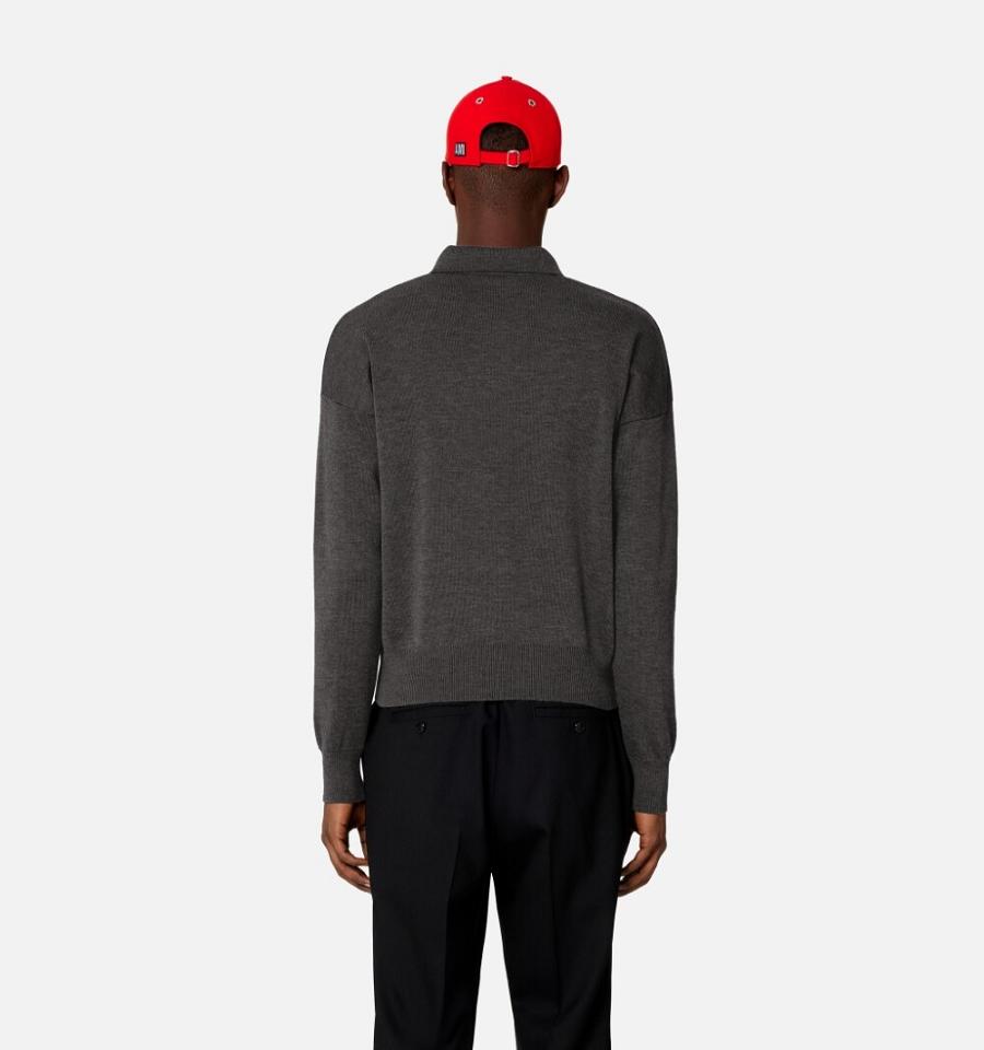 Ami Paris Ami De Cœur Polo Polo Shirts Grey | ami_US171