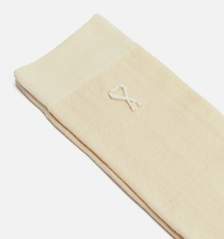 Ami Paris Ami Socks In Silk Socks Beige | ami_US150