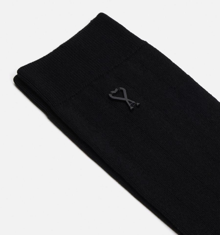 Ami Paris Ami Socks In Silk Socks Black | ami_US324