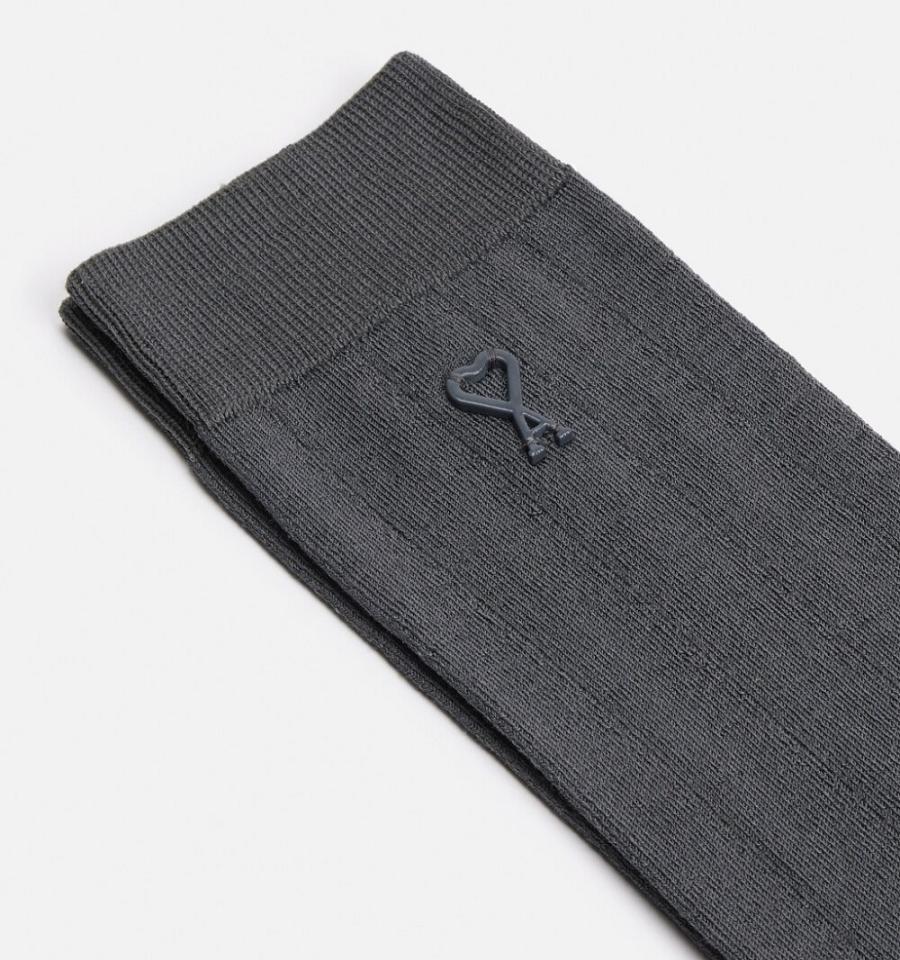Ami Paris Ami Socks In Silk Socks Grey | ami_US383