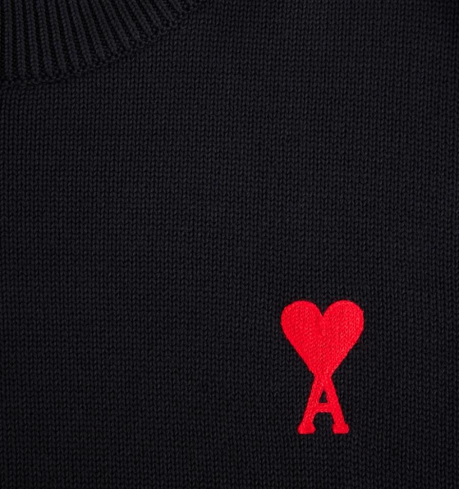 Ami Paris Ami de Coeur Crewneck Sweaters Black | ami_US188