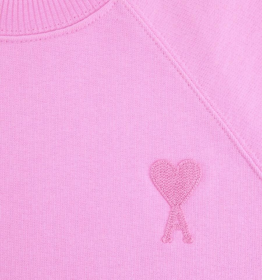 Ami Paris Ami de Coeur Crewneck Sweatshirts Pink | ami_US280