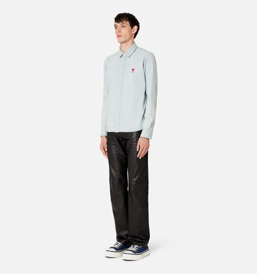 Ami Paris Ami de Coeur Denim Light Blue | ami_US467