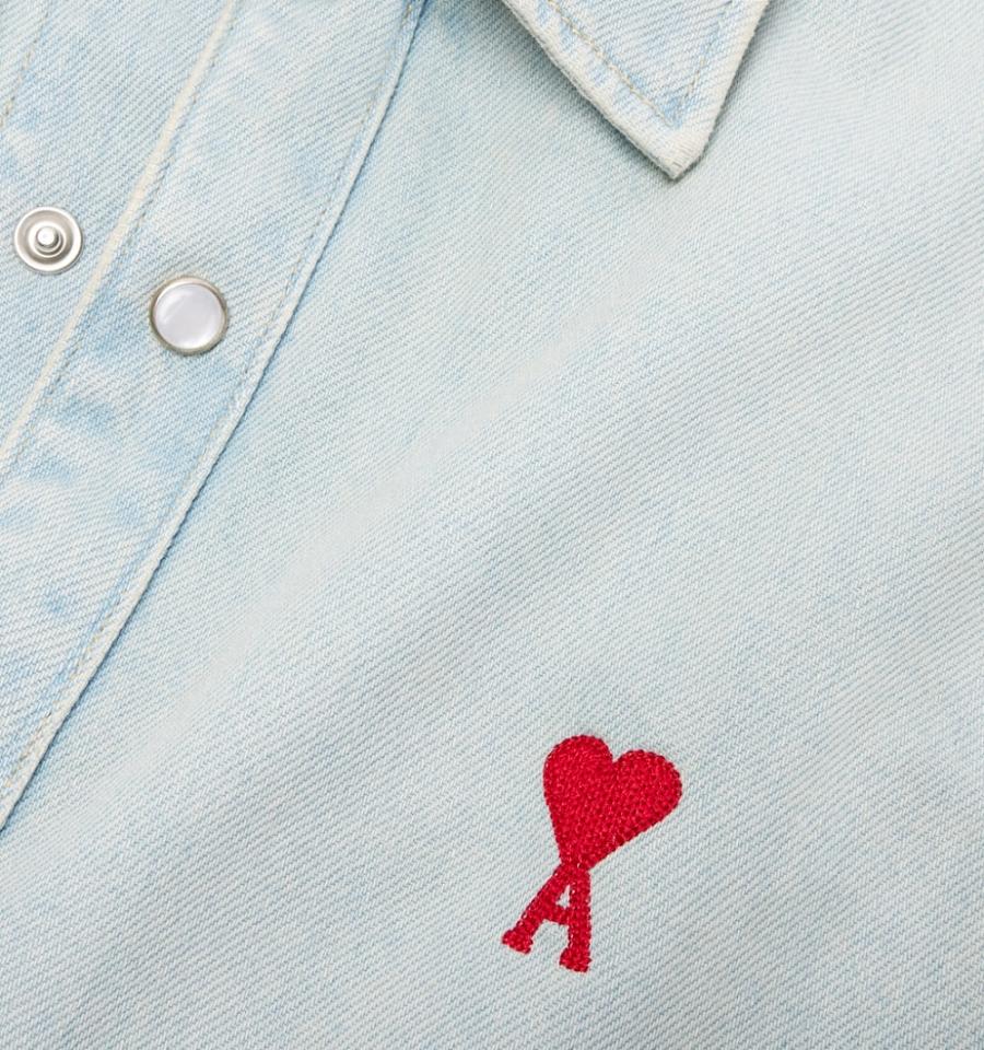 Ami Paris Ami de Coeur Denim Light Blue | ami_US467