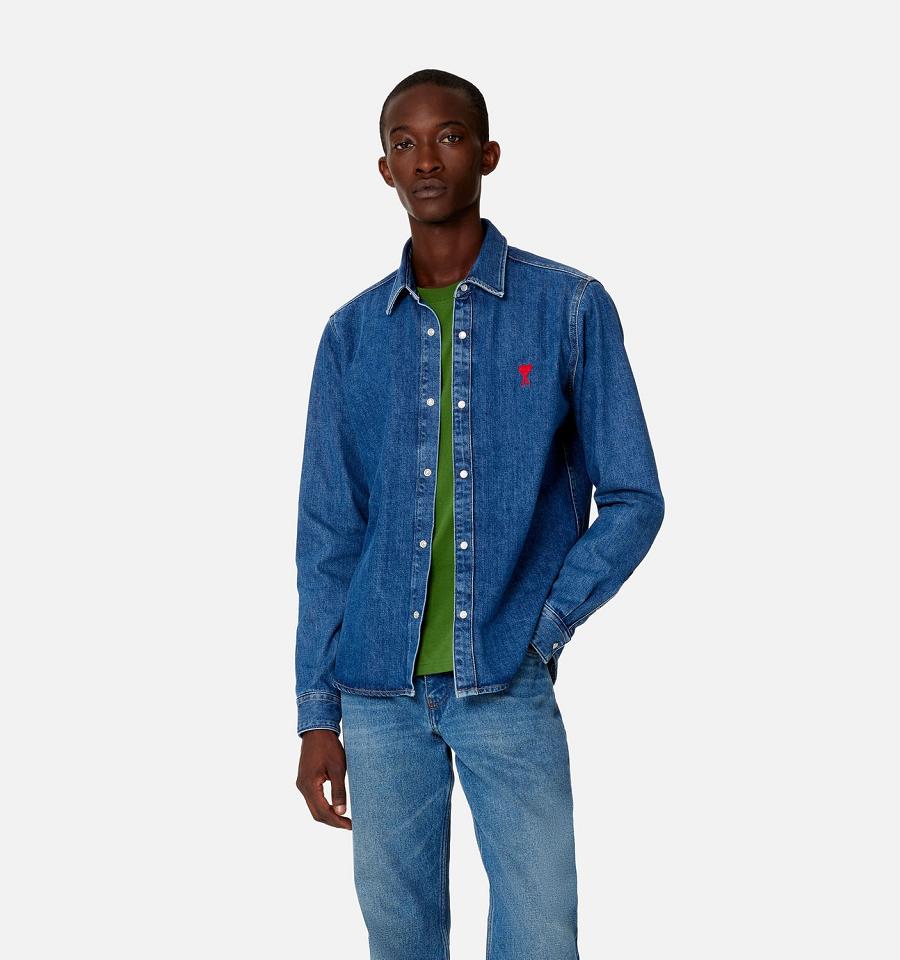 Ami Paris Ami de Coeur Denim Navy | ami_US348