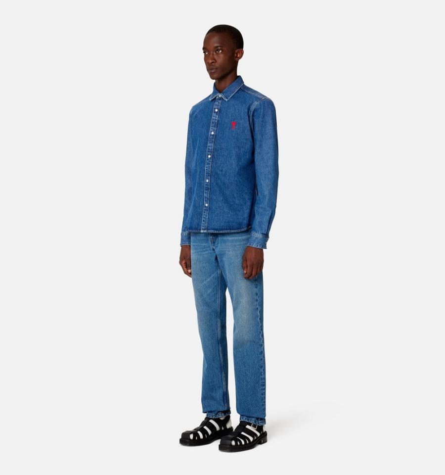 Ami Paris Ami de Coeur Denim Navy | ami_US348