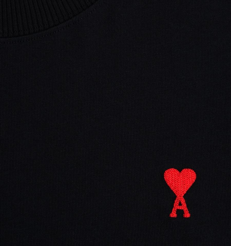 Ami Paris Ami de Coeur Long Sleeves T Shirts Black | ami_US256