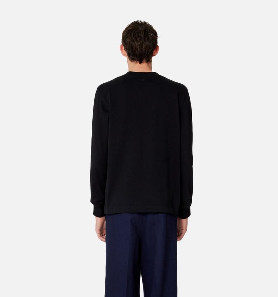 Ami Paris Ami de Coeur Long Sleeves T Shirts Black | ami_US256