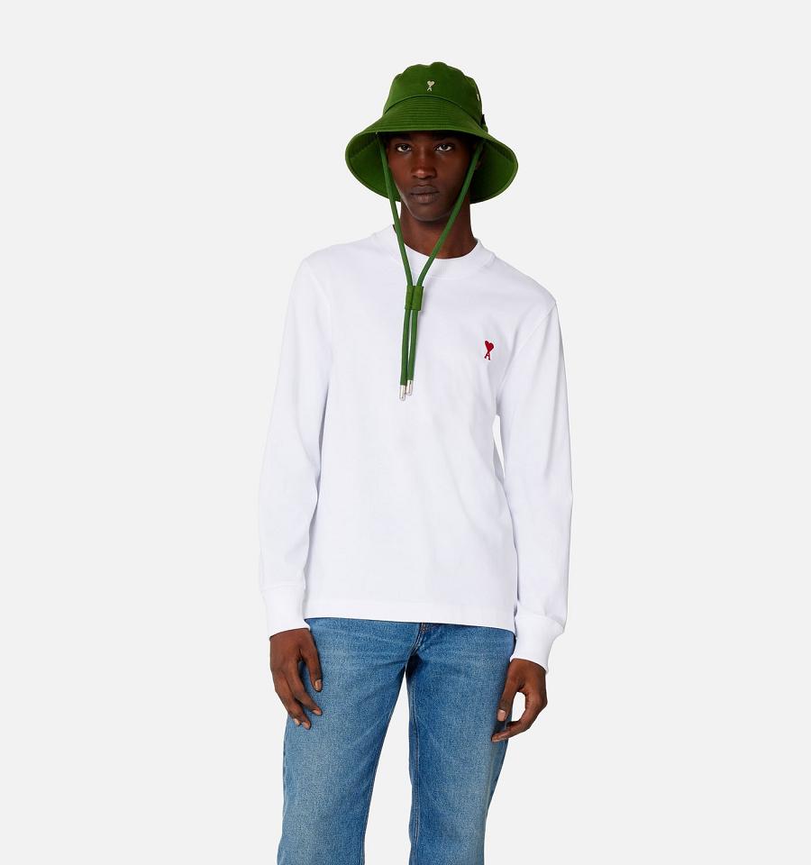 Ami Paris Ami de Coeur Long Sleeves T Shirts White | ami_US468