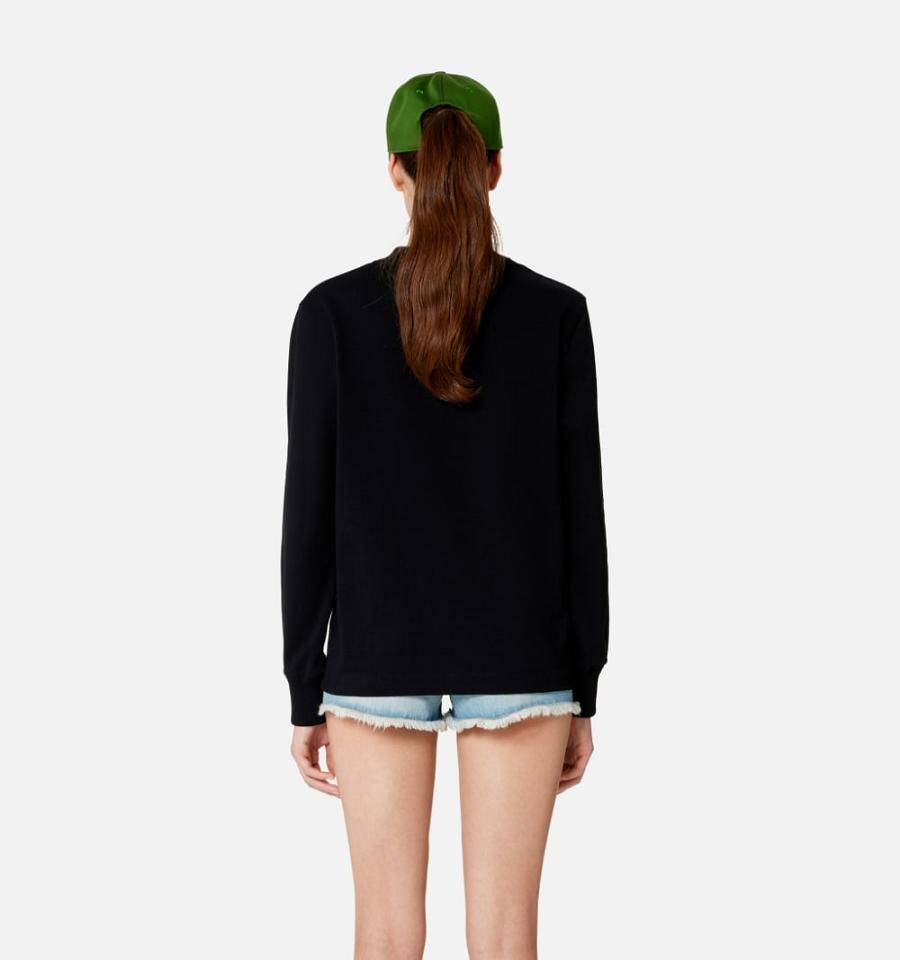 Ami Paris Ami de Coeur Long Sleeves T Shirts Black | ami_US594
