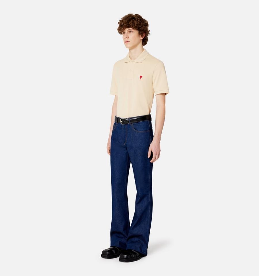 Ami Paris Ami de Coeur Polo Polo Shirts Khaki | ami_US185
