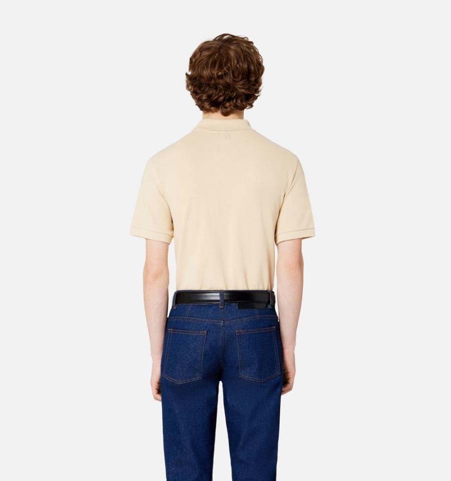 Ami Paris Ami de Coeur Polo Polo Shirts Khaki | ami_US185