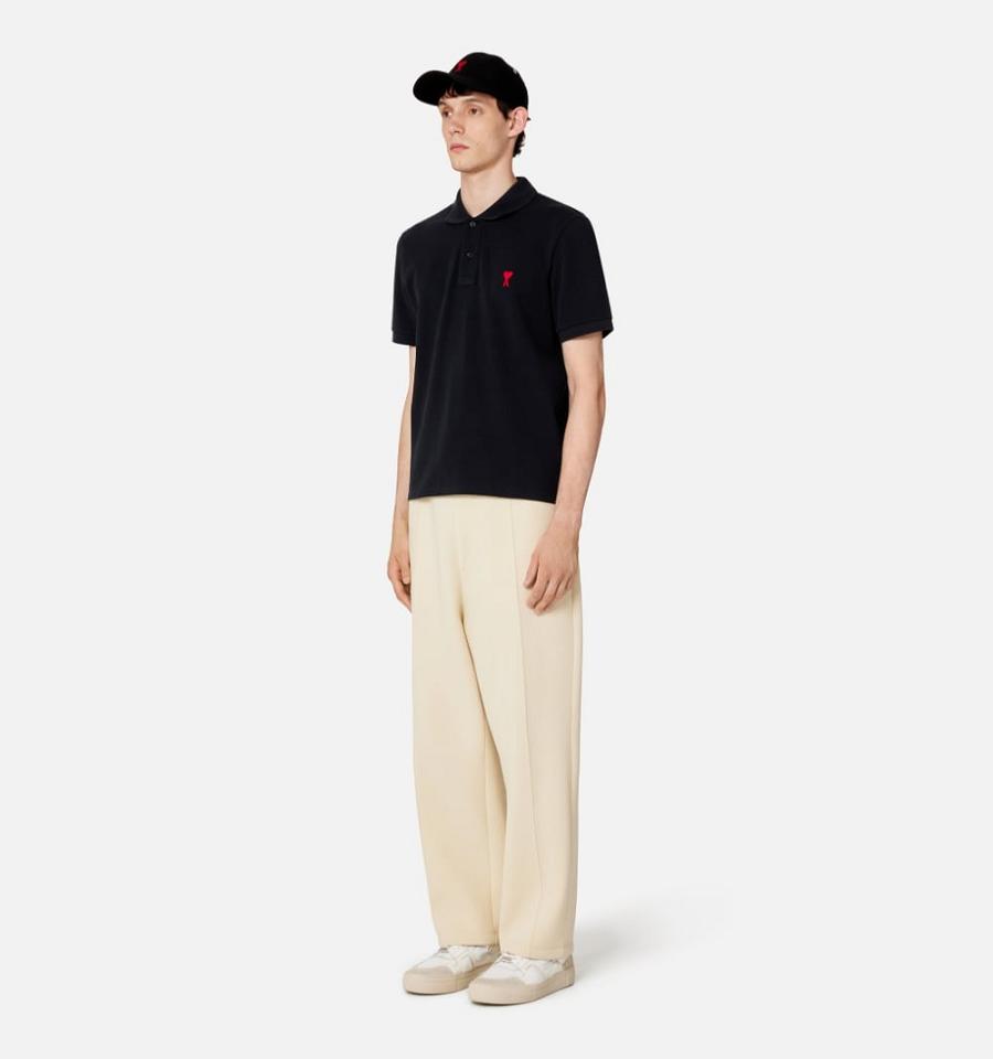 Ami Paris Ami de Coeur Polo Polo Shirts Black | ami_US320