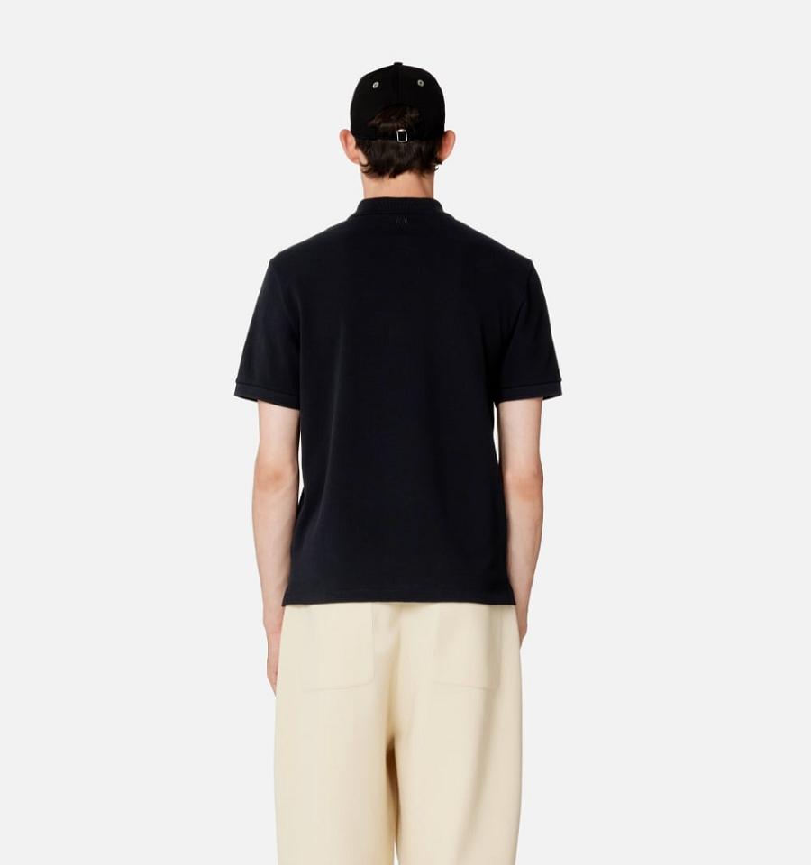 Ami Paris Ami de Coeur Polo Polo Shirts Black | ami_US320