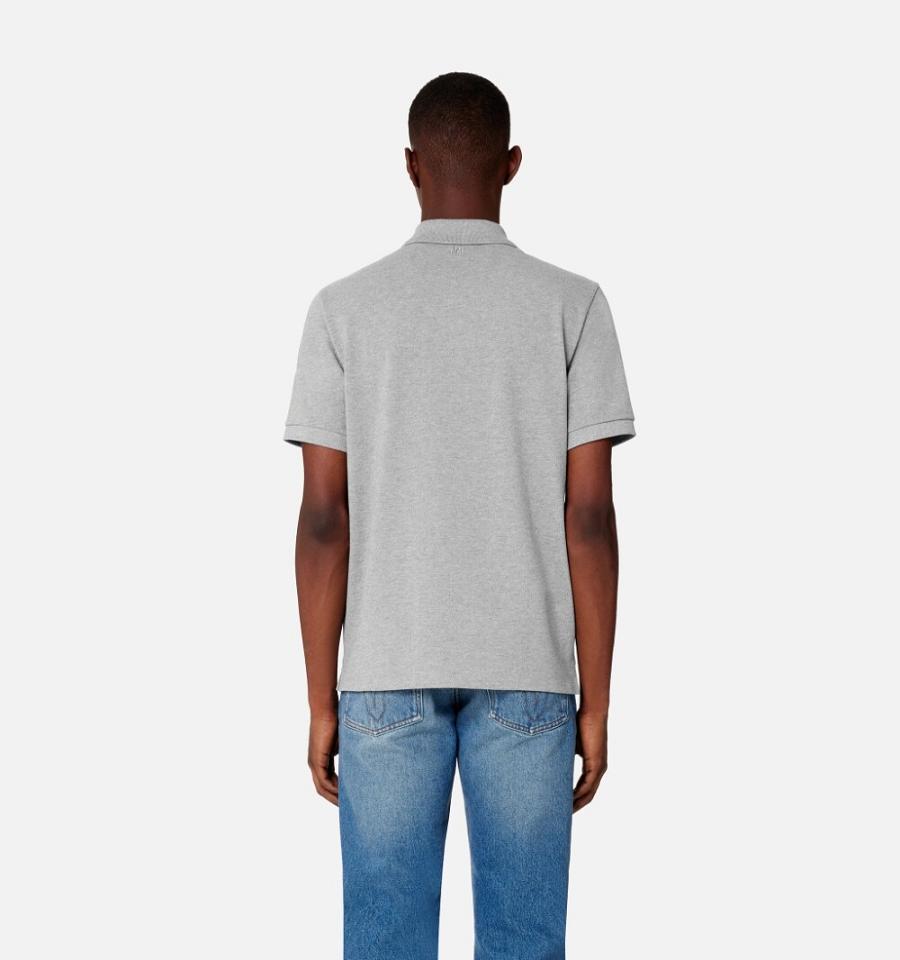Ami Paris Ami de Coeur Polo Polo Shirts Grey | ami_US371