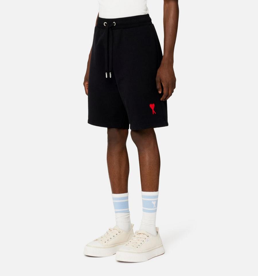 Ami Paris Ami de Coeur Shorts Black | ami_US128
