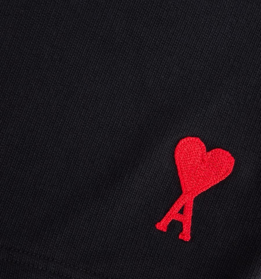 Ami Paris Ami de Coeur Shorts Black | ami_US538