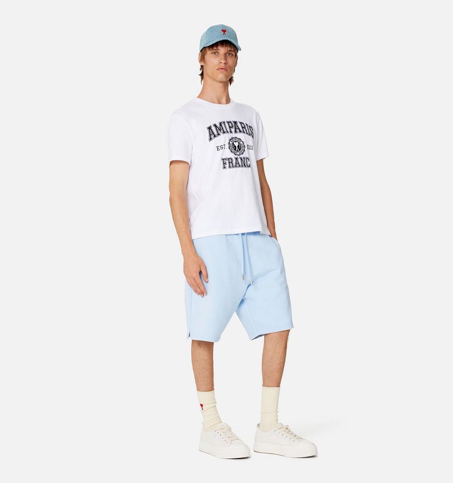 Ami Paris Ami de Coeur Shorts Blue | ami_US127