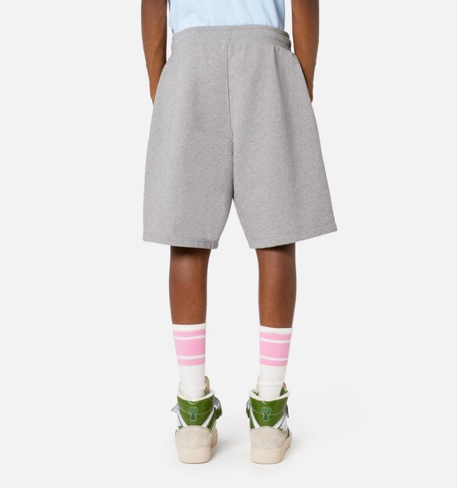 Ami Paris Ami de Coeur Shorts Grey | ami_US108