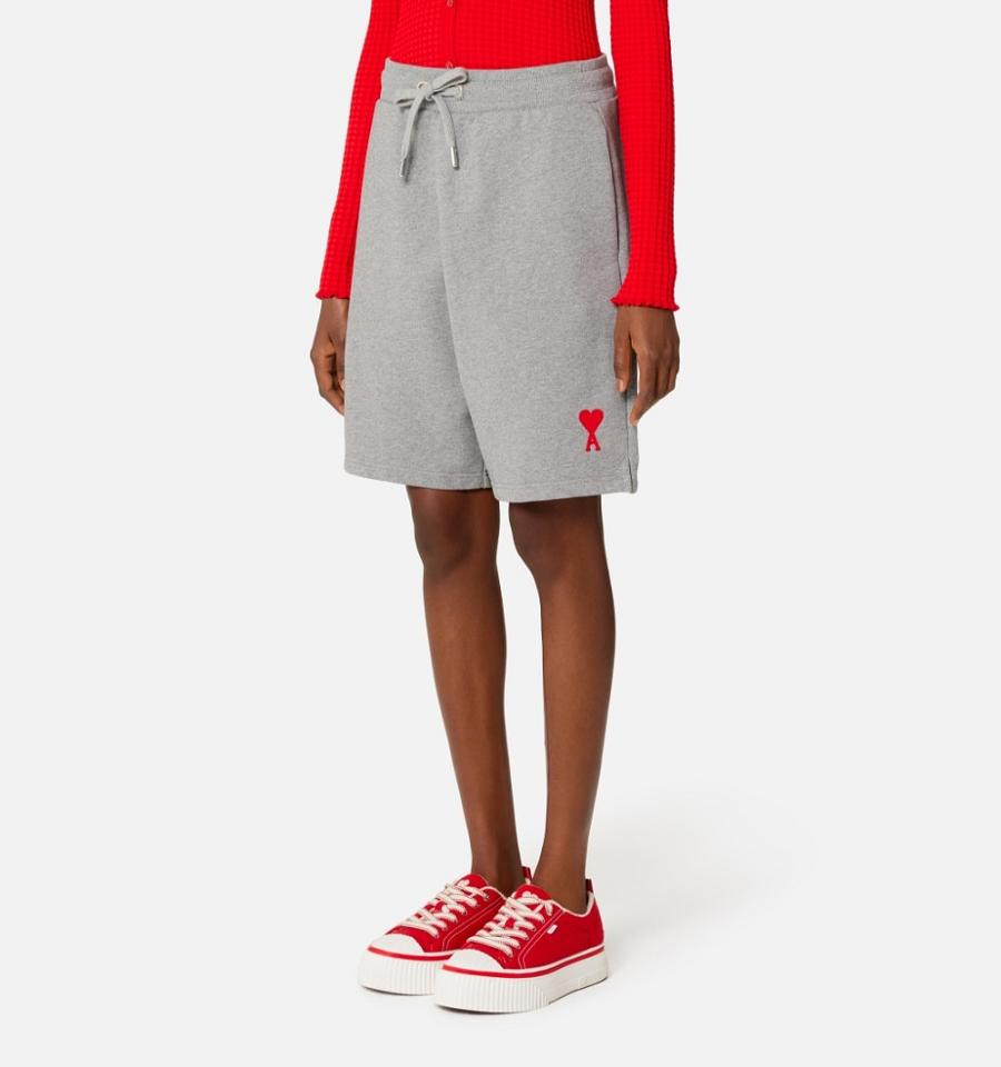 Ami Paris Ami de Coeur Shorts Grey | ami_US173