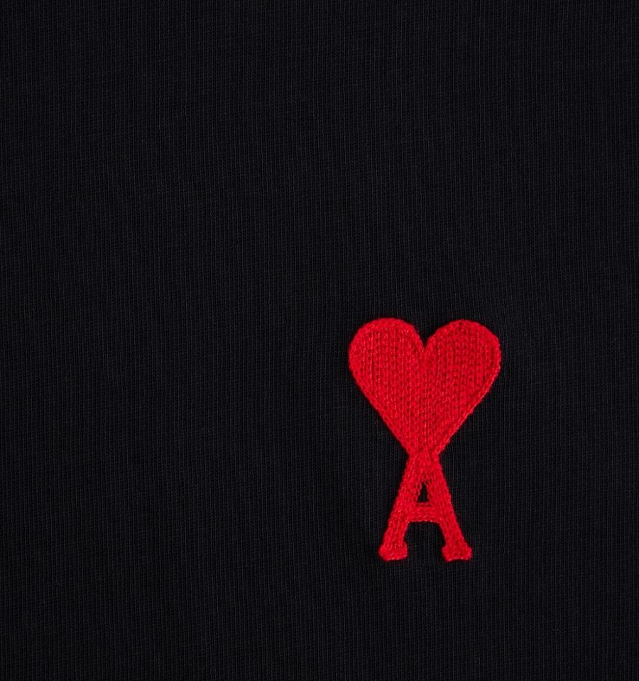 Ami Paris Ami de Coeur T Shirts Black | ami_US159