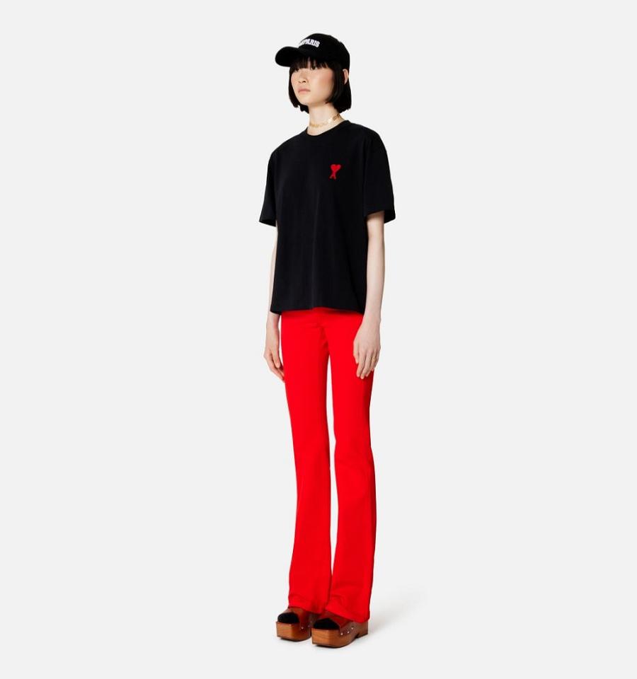 Ami Paris Ami de Coeur T Shirts Black | ami_US198