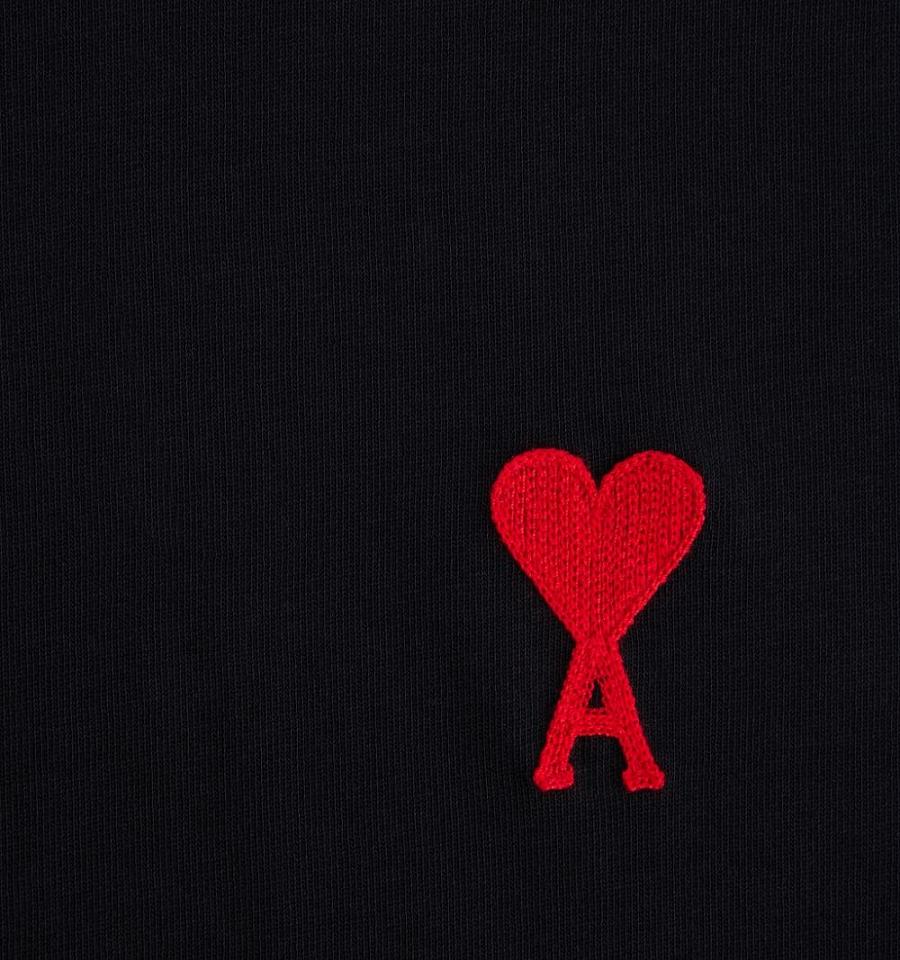 Ami Paris Ami de Coeur T Shirts Black | ami_US198