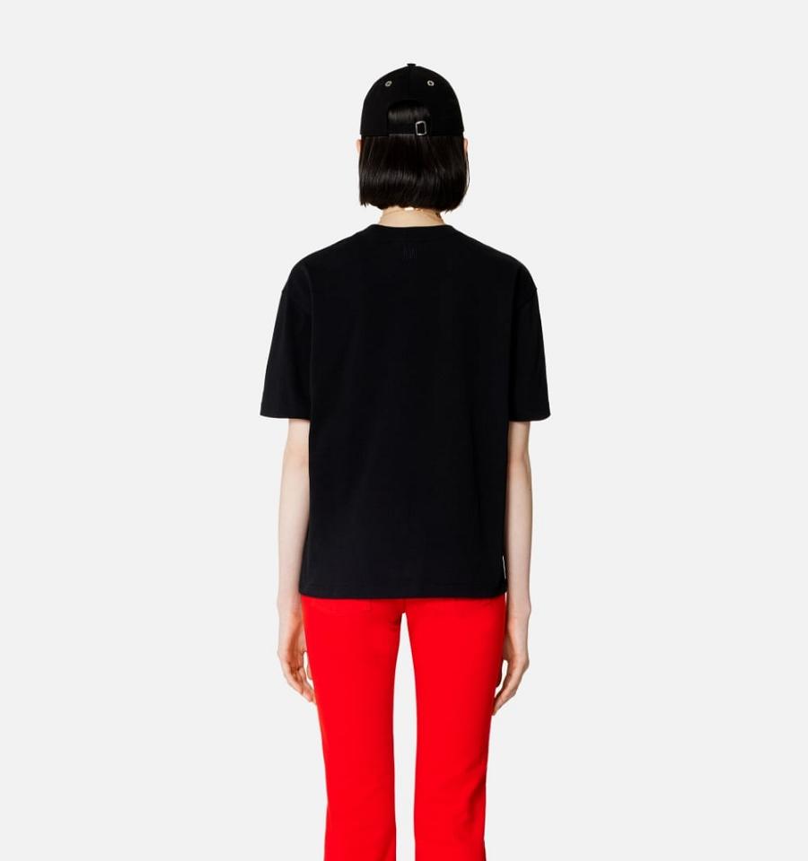 Ami Paris Ami de Coeur T Shirts Black | ami_US198
