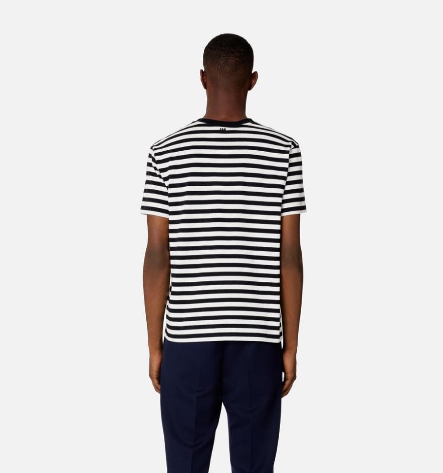 Ami Paris Ami de Coeur T Shirts Black / White | ami_US287