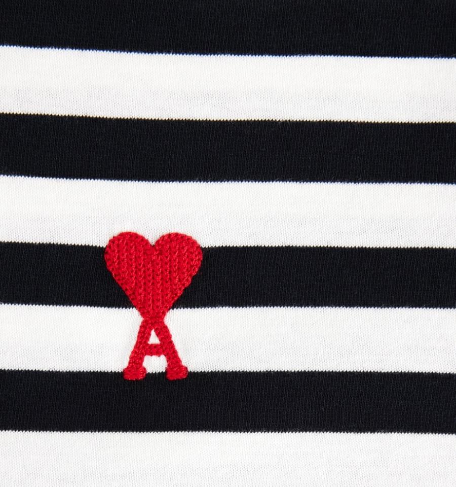 Ami Paris Ami de Coeur T Shirts Black / White | ami_US603