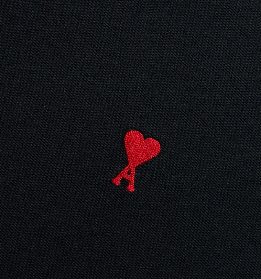 Ami Paris Ami de Coeur T Shirts Black | ami_US609