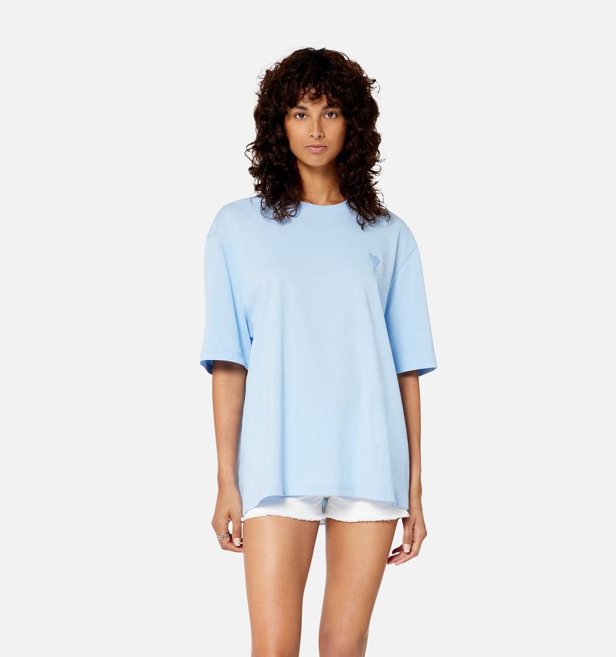 Ami Paris Ami de Coeur T Shirts Blue | ami_US270