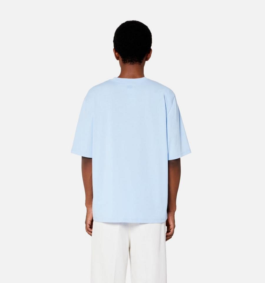 Ami Paris Ami de Coeur T Shirts Blue | ami_US498