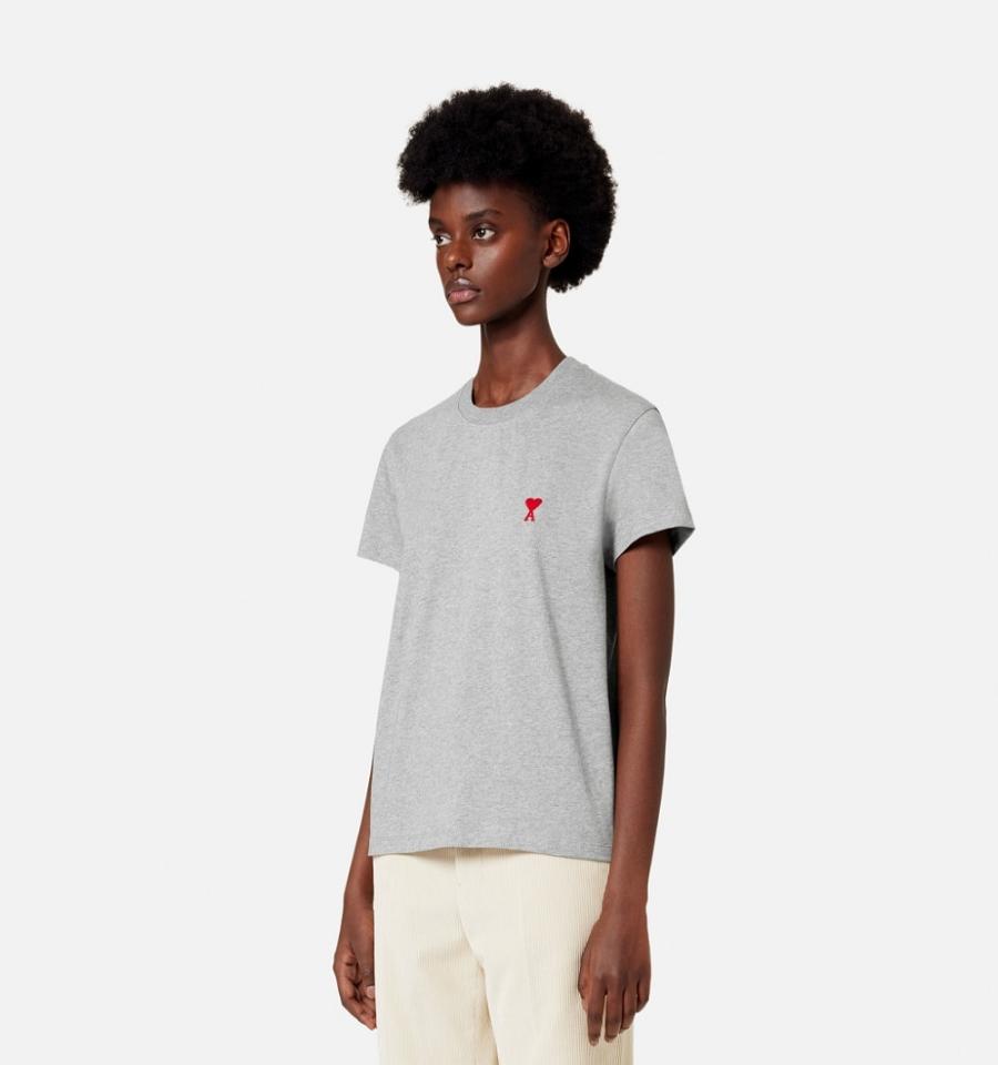 Ami Paris Ami de Coeur T Shirts Grey | ami_US288