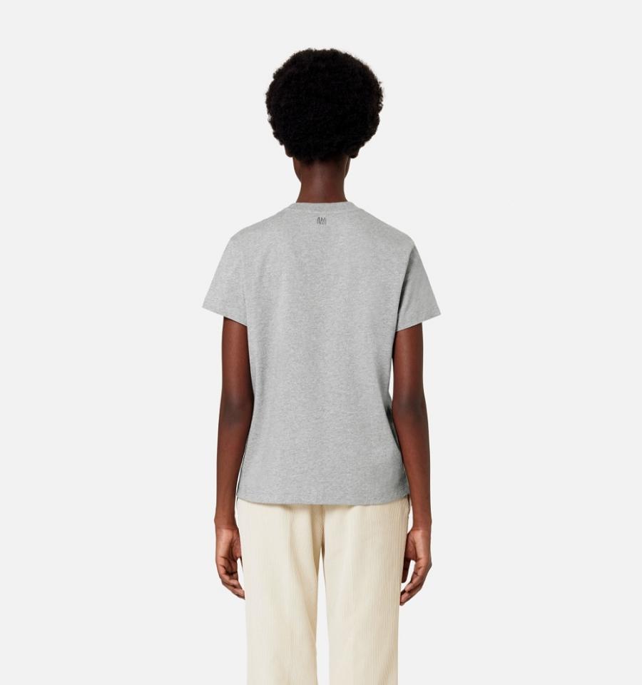 Ami Paris Ami de Coeur T Shirts Grey | ami_US288