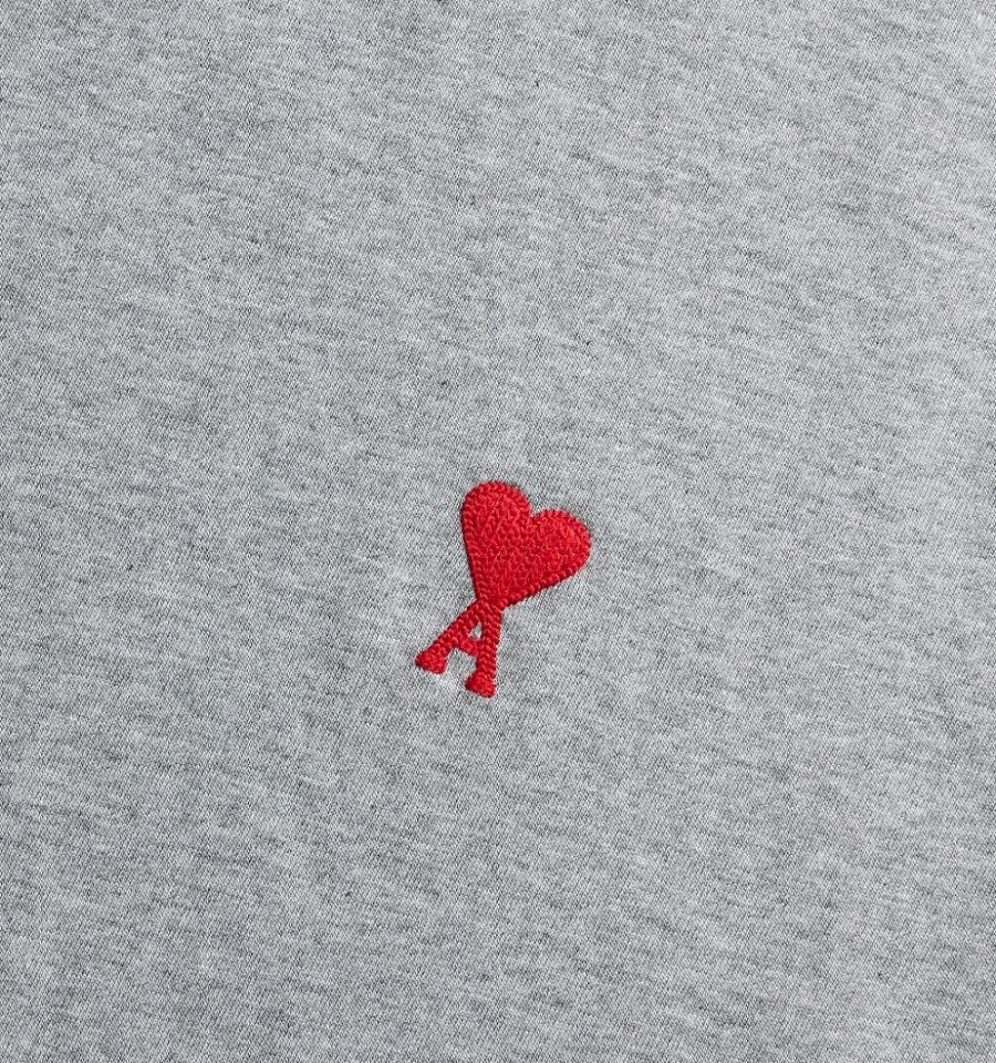 Ami Paris Ami de Coeur T Shirts Grey | ami_US288