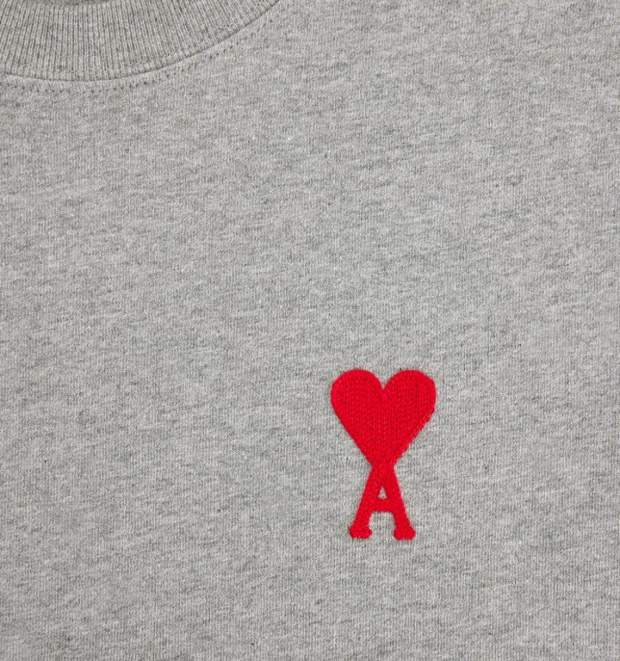 Ami Paris Ami de Coeur T Shirts Grey | ami_US357