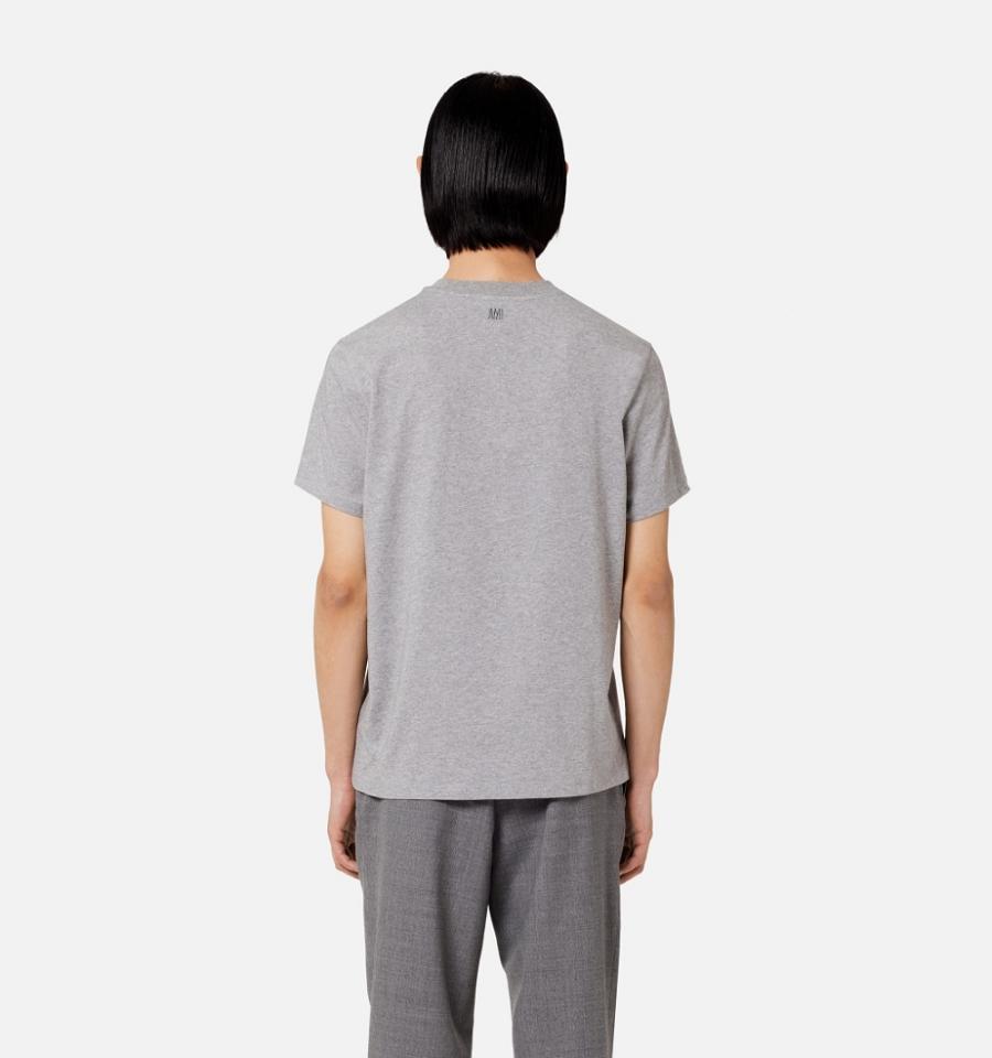 Ami Paris Ami de Coeur T Shirts Grey | ami_US542