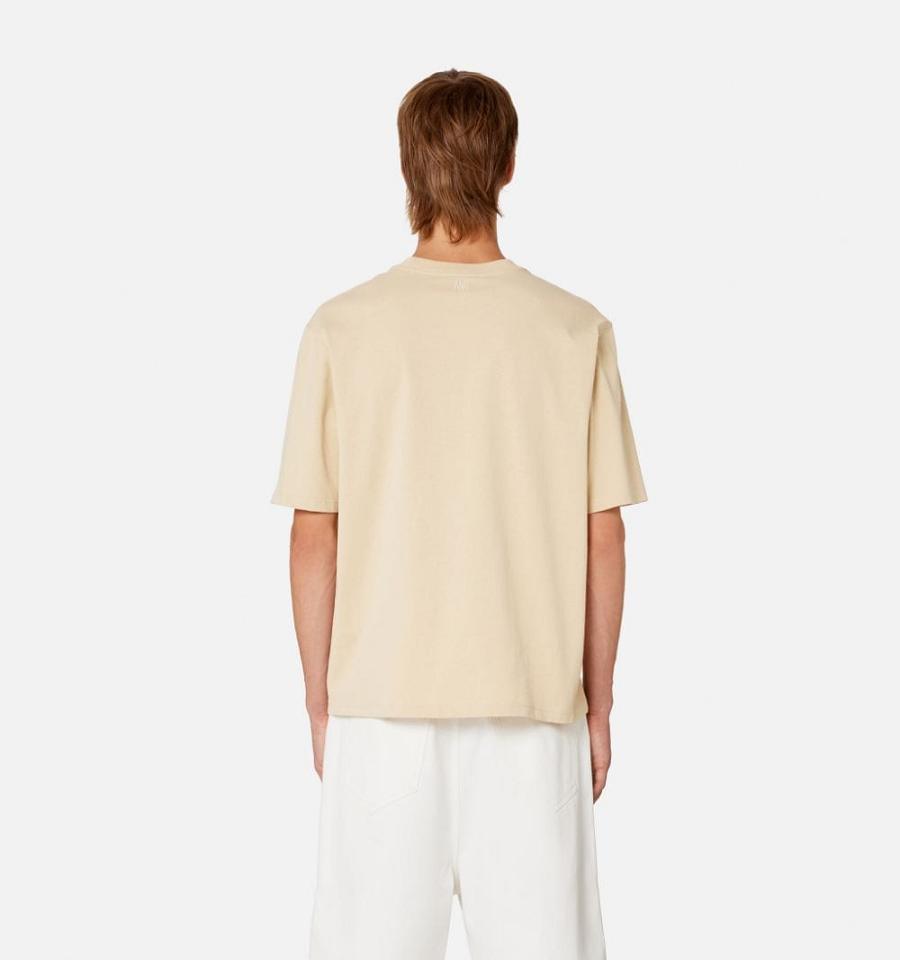 Ami Paris Ami de Coeur T Shirts Khaki | ami_US139
