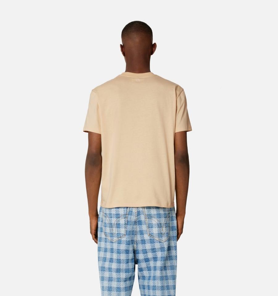 Ami Paris Ami de Coeur T Shirts Khaki | ami_US212