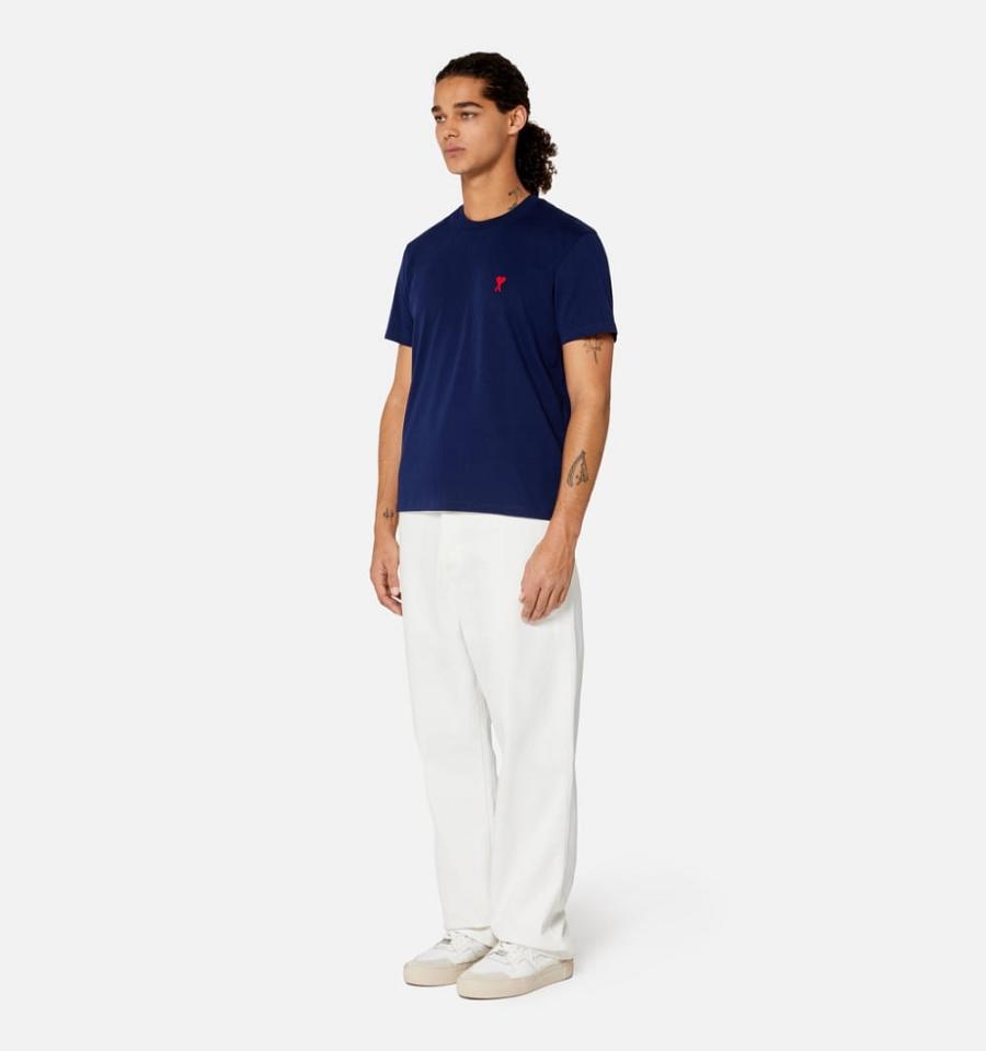 Ami Paris Ami de Coeur T Shirts Navy | ami_US149