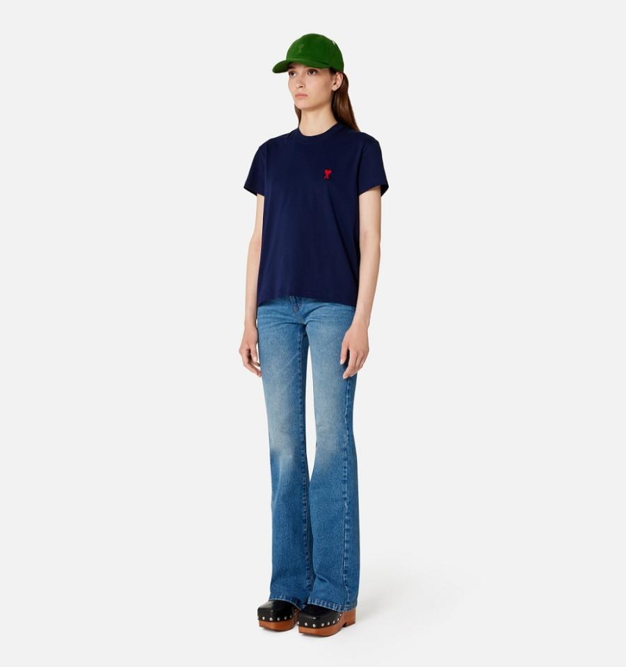 Ami Paris Ami de Coeur T Shirts Navy | ami_US481