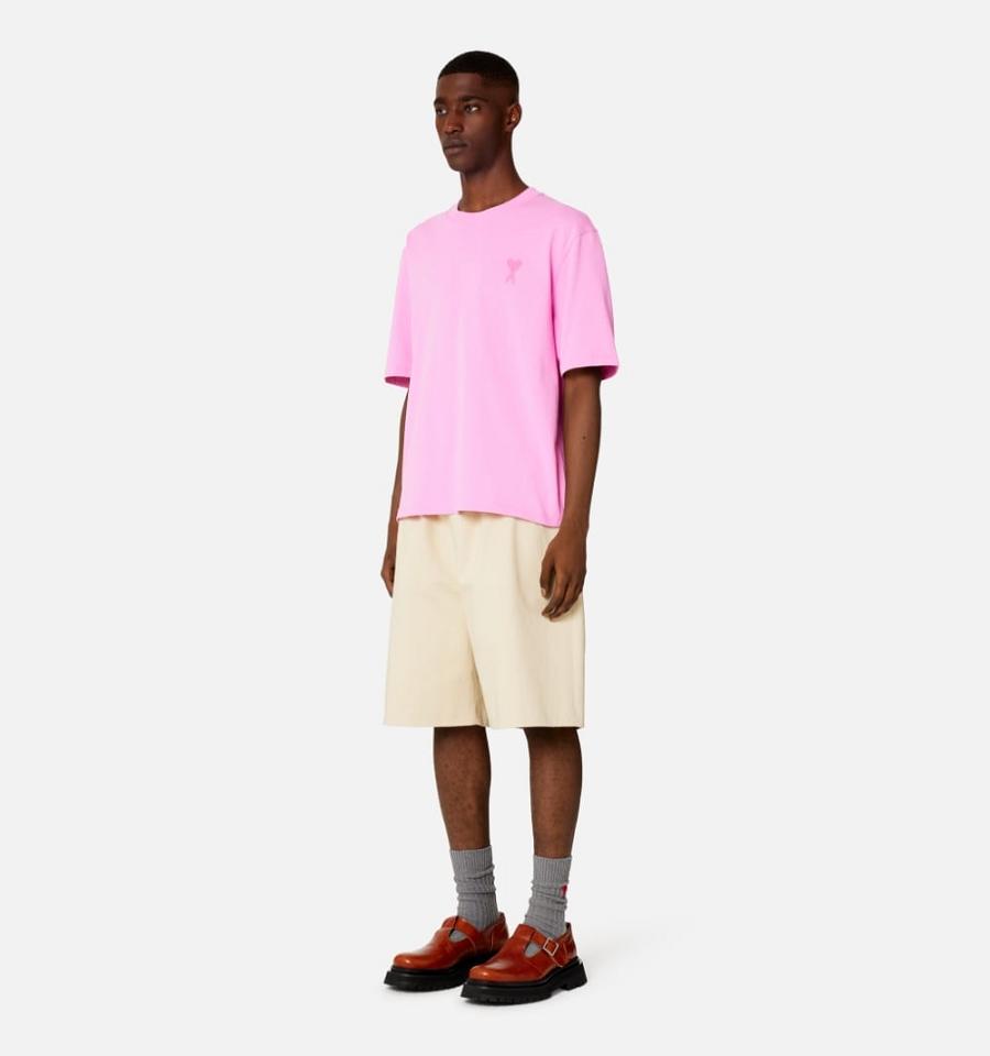 Ami Paris Ami de Coeur T Shirts Pink | ami_US257